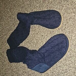 Navy blue Sweater boots